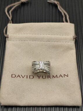 David Yurman 925 Silver Rings with Original Pouch